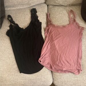 GAP Black and Mauve Lace Pajama Tops